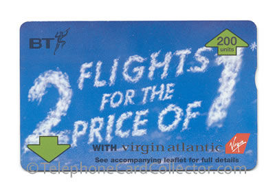 BTA144: Virgin Atlantic / 2 Flights For The Price Of 1 - BT Phonecard