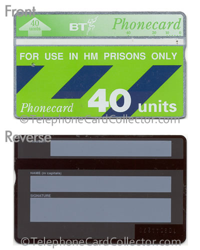 CUP006: HM Prisons Only (Thermographic Band) - BT Phonecard