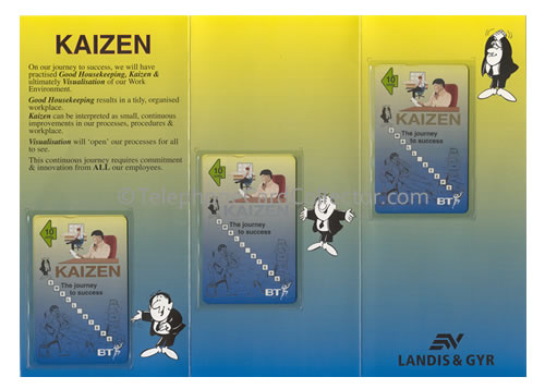 Kaizen folder complete with all three BT Phonecards